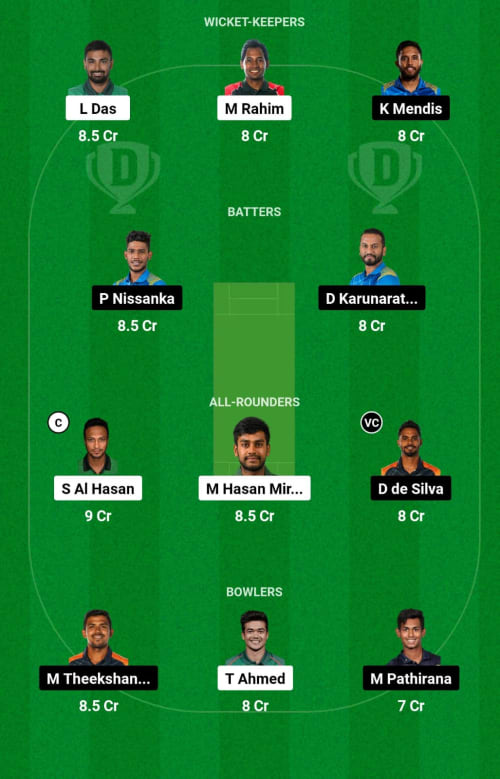 BAN vs SL Dream11 Prediction - OCB Team Prediction