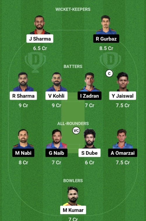 IND vs AFG Dream11 Prediction - OCB Team Prediction