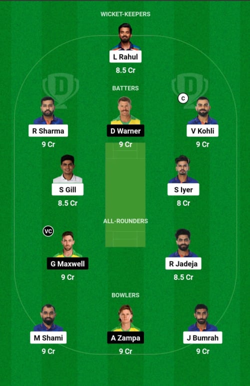 IND vs AUS Dream11 Prediction - OCB Team Prediction