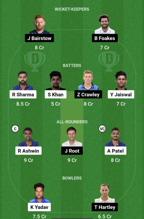 IND vs ENG Dream11 Prediction - OCB Team Prediction