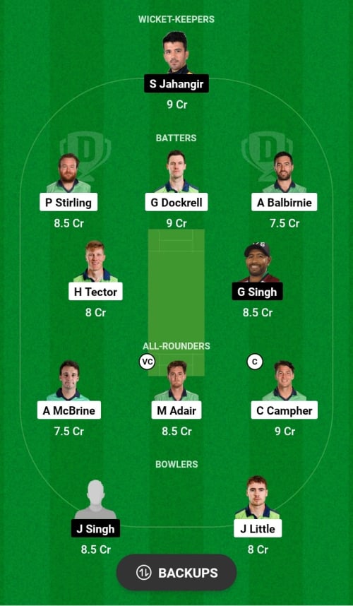 IRE vs USA Dream11 Prediction - OCB Team Prediction