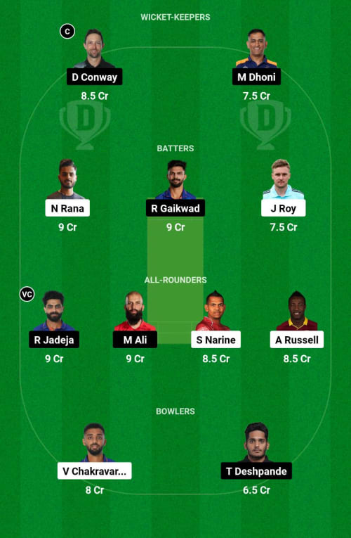 KKR vs CSK Dream11 Prediction - OCB Team Prediction