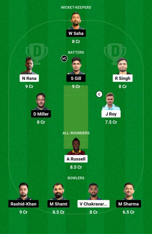 KKR vs GT Dream11 Prediction - OCB Team Prediction