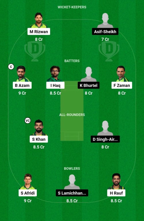 PAK vs NEP Dream11 Prediction - OCB Team Prediction