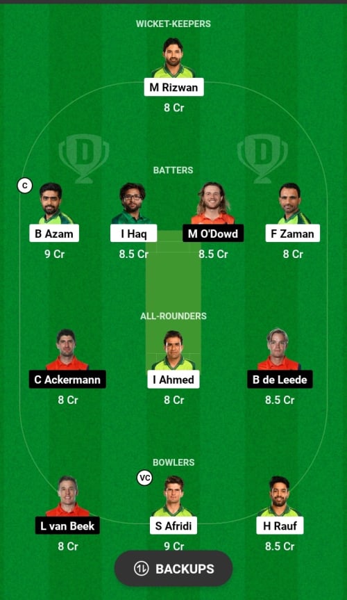 PAK vs NL Dream11 Prediction - OCB Team Prediction