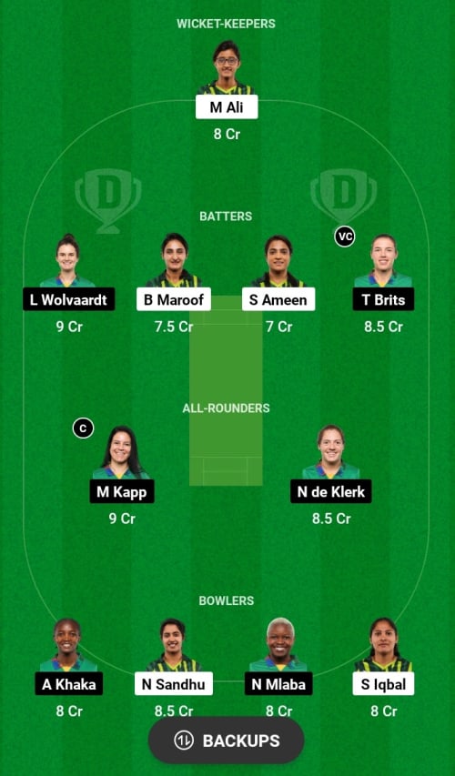 PAKW vs RSAW Dream11 Prediction - OCB Team Prediction