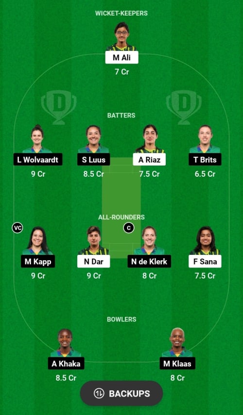 PAKW vs RSAW Dream11 Prediction - OCB Team Prediction