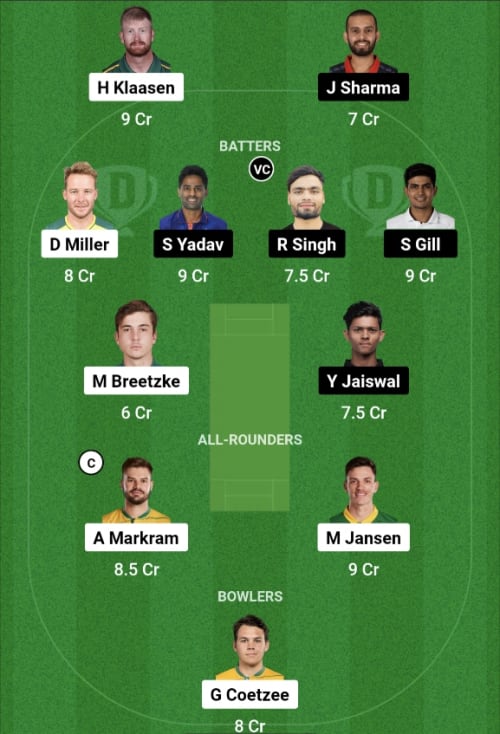 RSA vs IND Dream11 Prediction - OCB Team Prediction