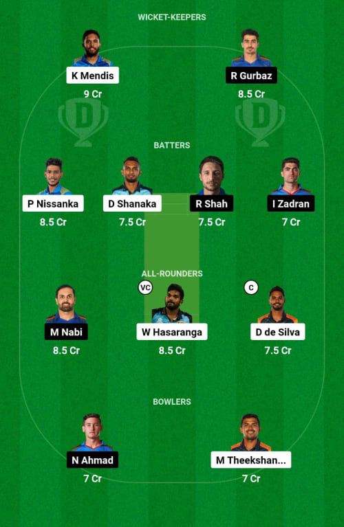 SL vs AFG Dream11 Prediction - OCB Team Prediction