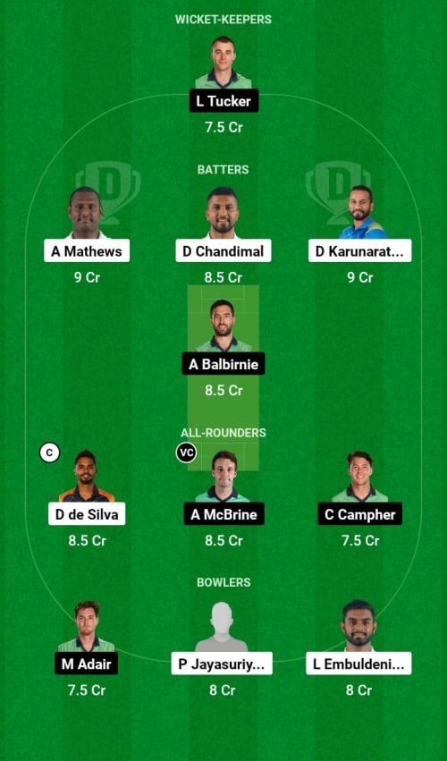 SL vs IRE Dream11 Prediction - OCB Team Prediction