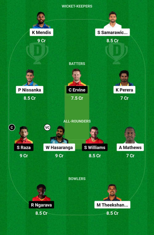 SL vs ZIM Dream11 Prediction - OCB Team Prediction