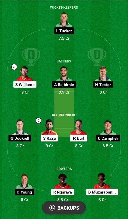 ZIM vs IRE Dream11 Prediction - OCB Team Prediction