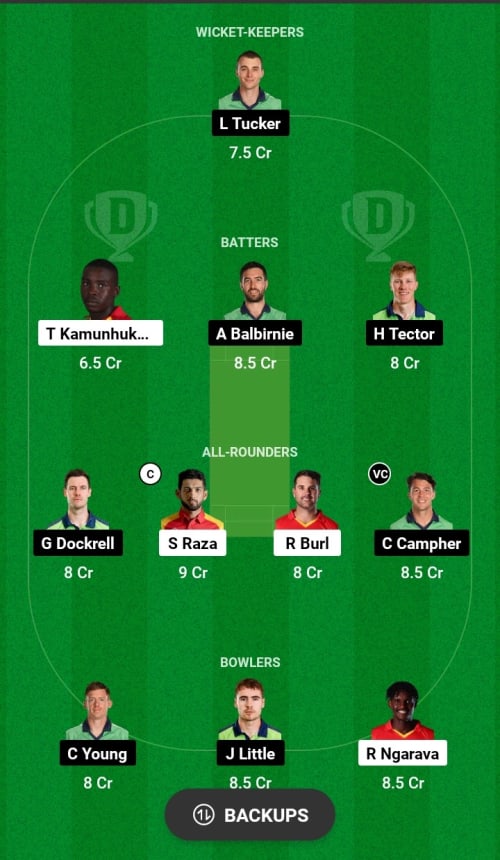 ZIM vs IRE Dream11 Prediction - OCB Team Prediction