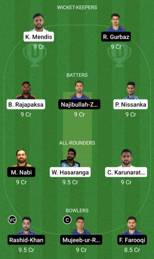 SL vs AFG Dream11 Prediction - OCB Team Prediction