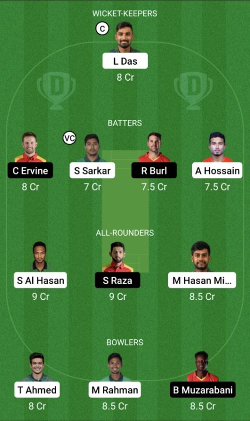 BAN vs ZIM Dream11 Prediction - OCB Team Prediction