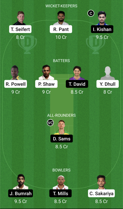 DC vs MI Dream11 Prediction - OCB Team Prediction