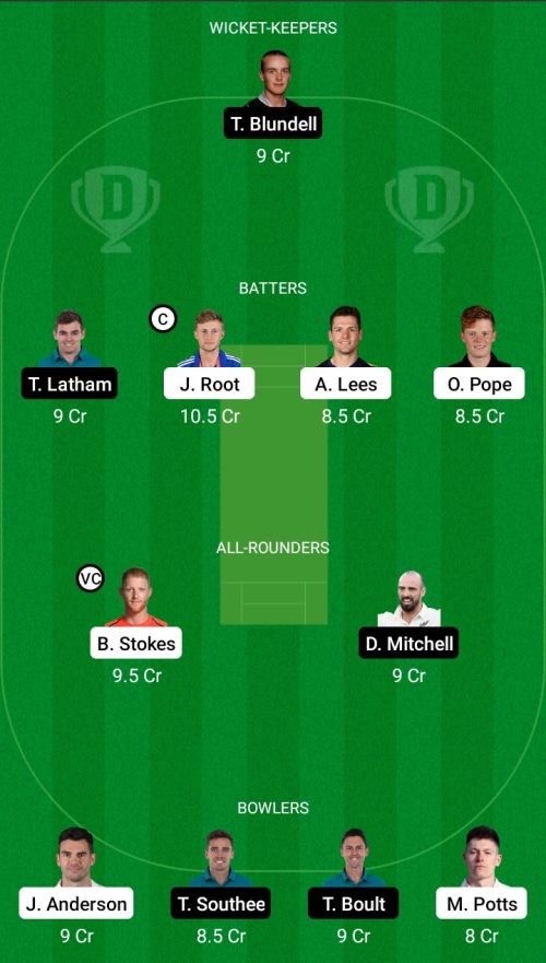 ENG vs NZ Dream11 Prediction - OCB Team Prediction