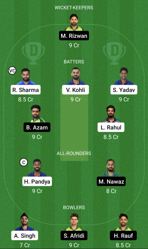 IND vs PAK Dream11 Prediction - OCB Team Prediction