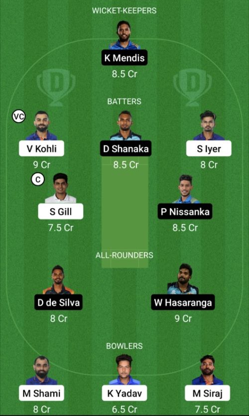 IND vs SL Dream11 Prediction - OCB Team Prediction