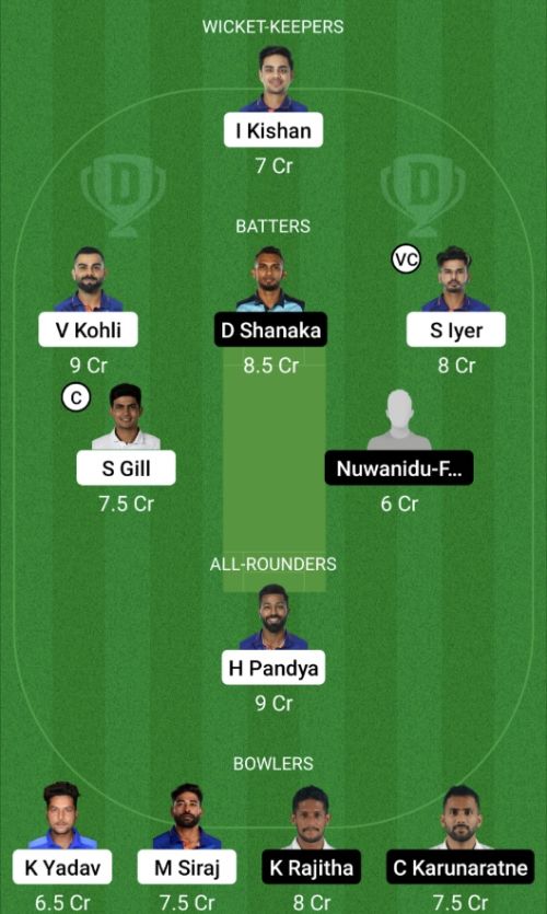 IND vs SL Dream11 Prediction - OCB Team Prediction