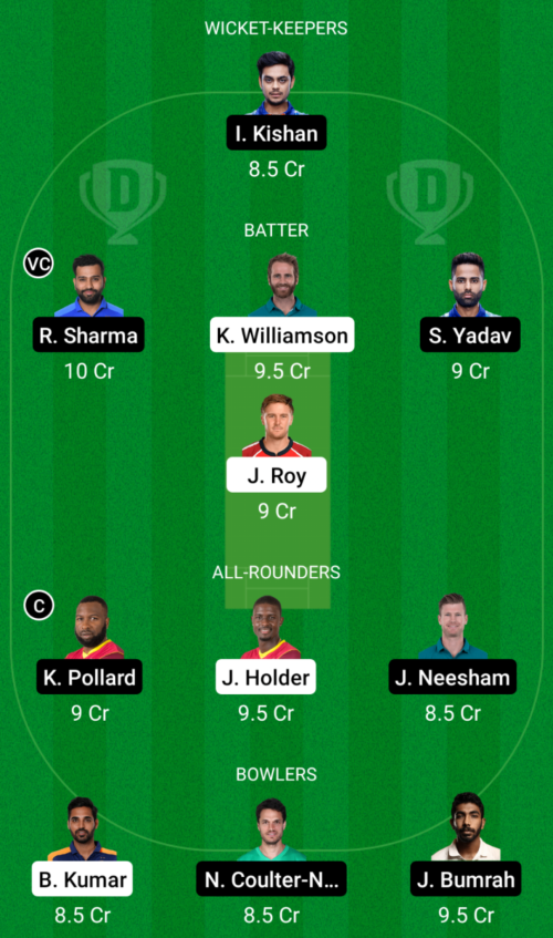 Sunrisers Hyderabad vs Mumbai Indians Dream11 Team Prediction