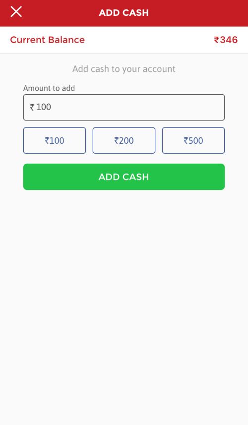 Dream11 Deposit Page