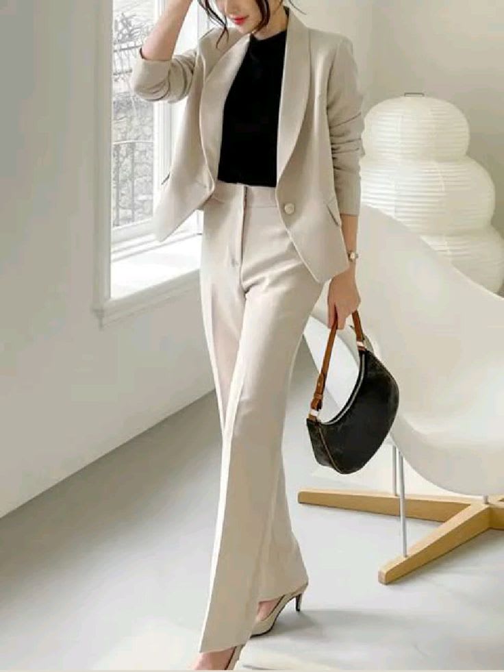 Korean white blazer suit