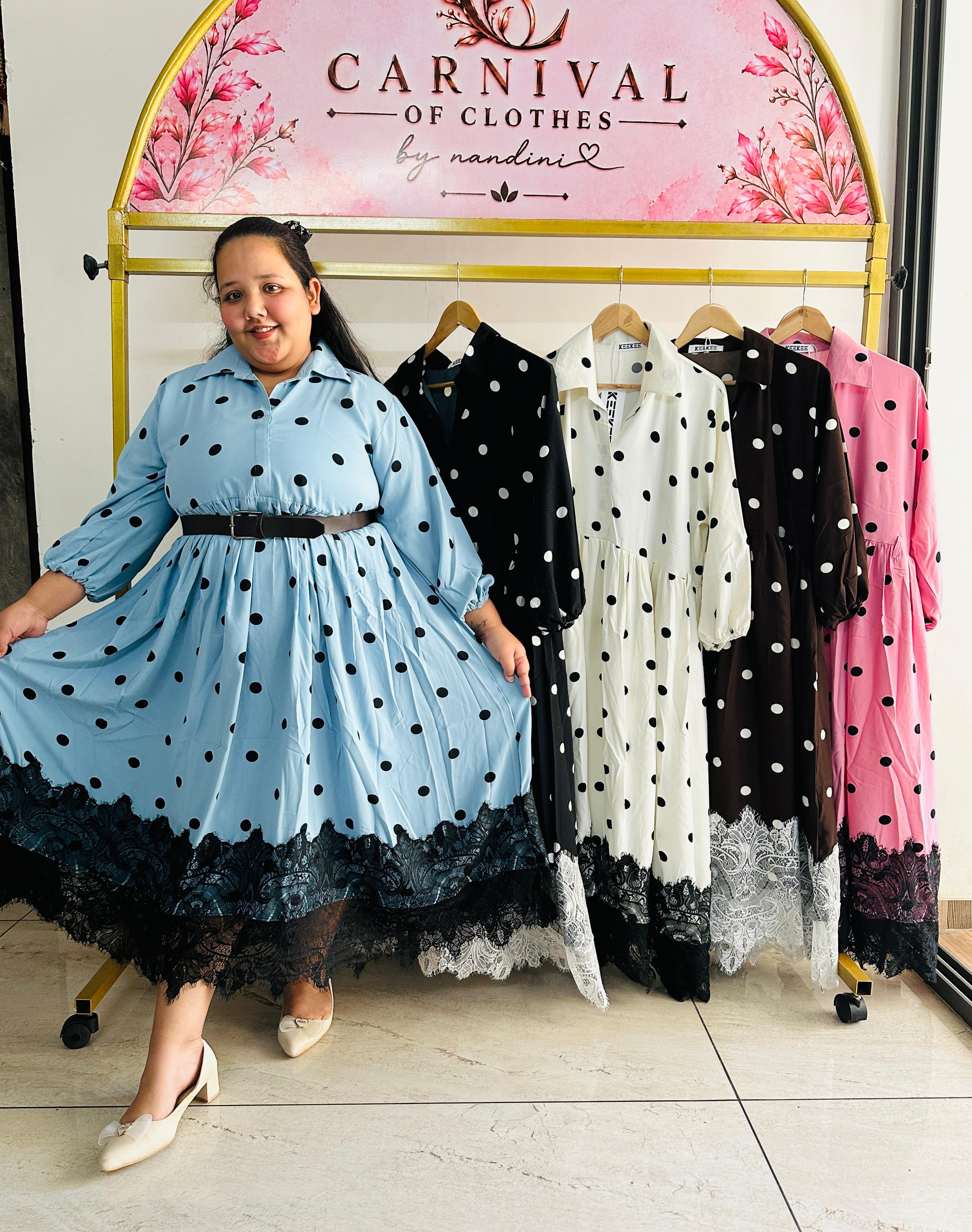 Sky Polka Lace Dress