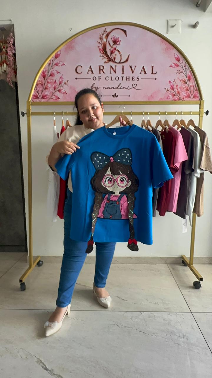 3D Doll Girl Printed Tee