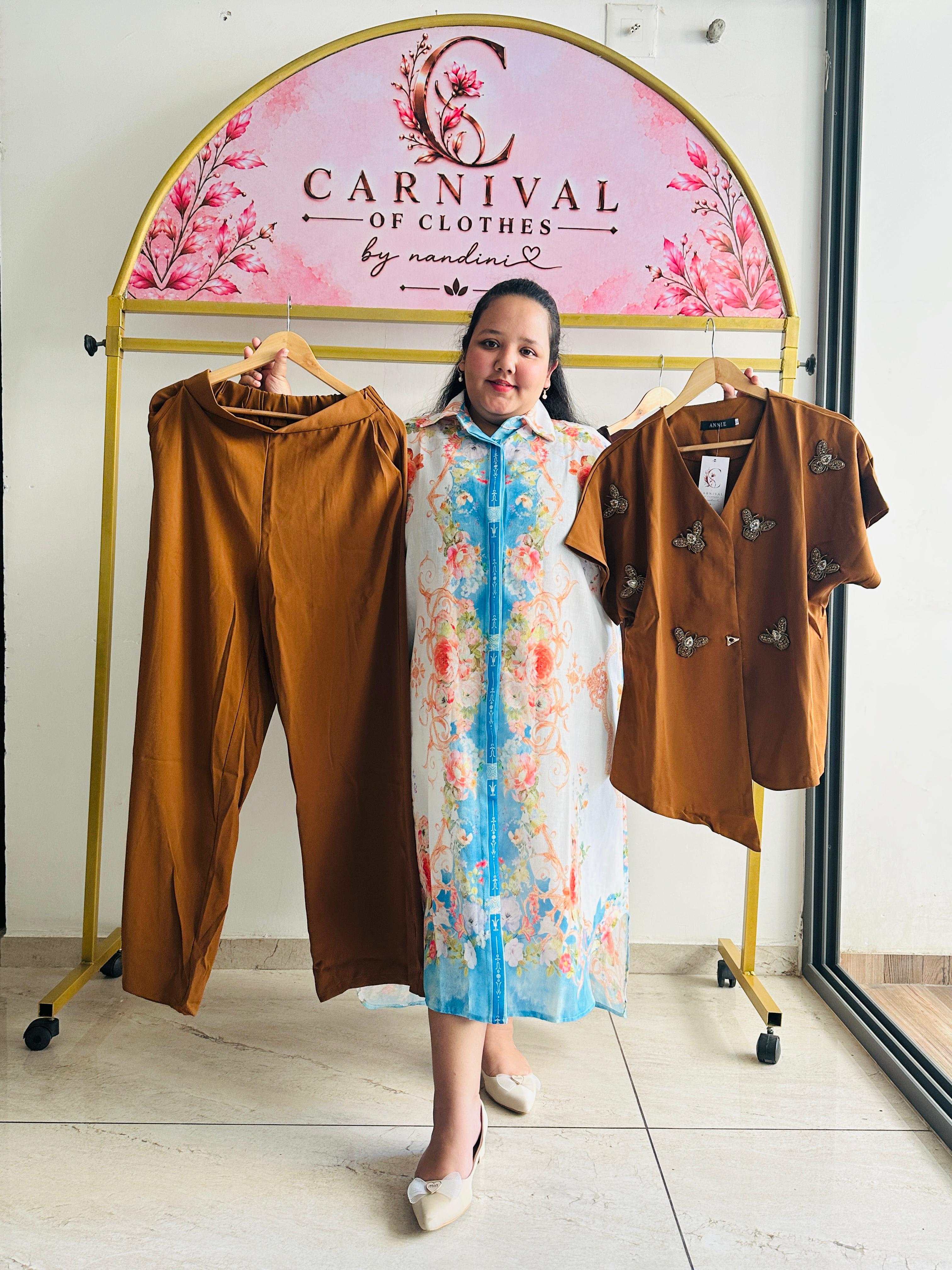 Butterfly Embellished Casual Co-Ord Set