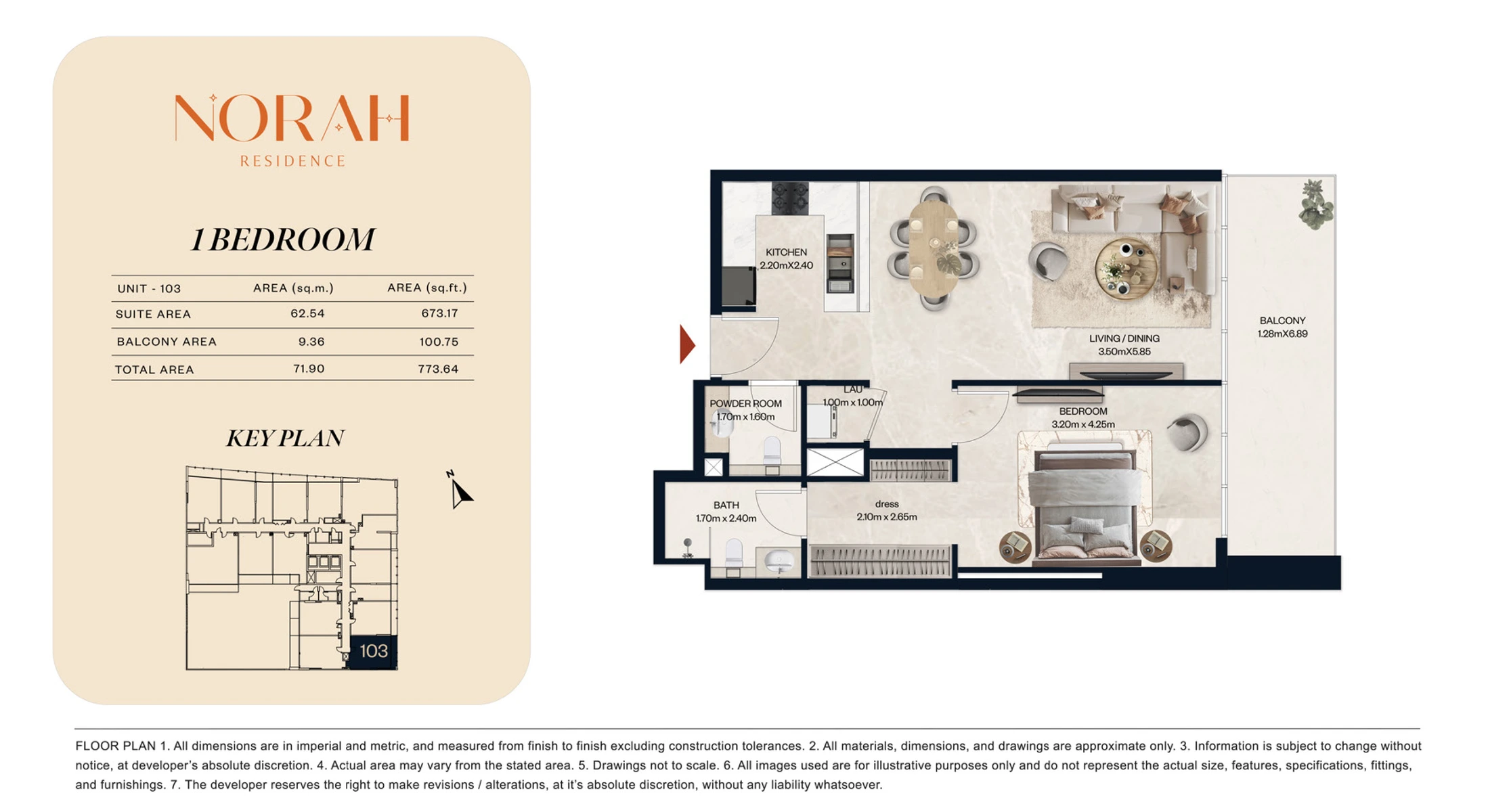1 Bedroom Residence