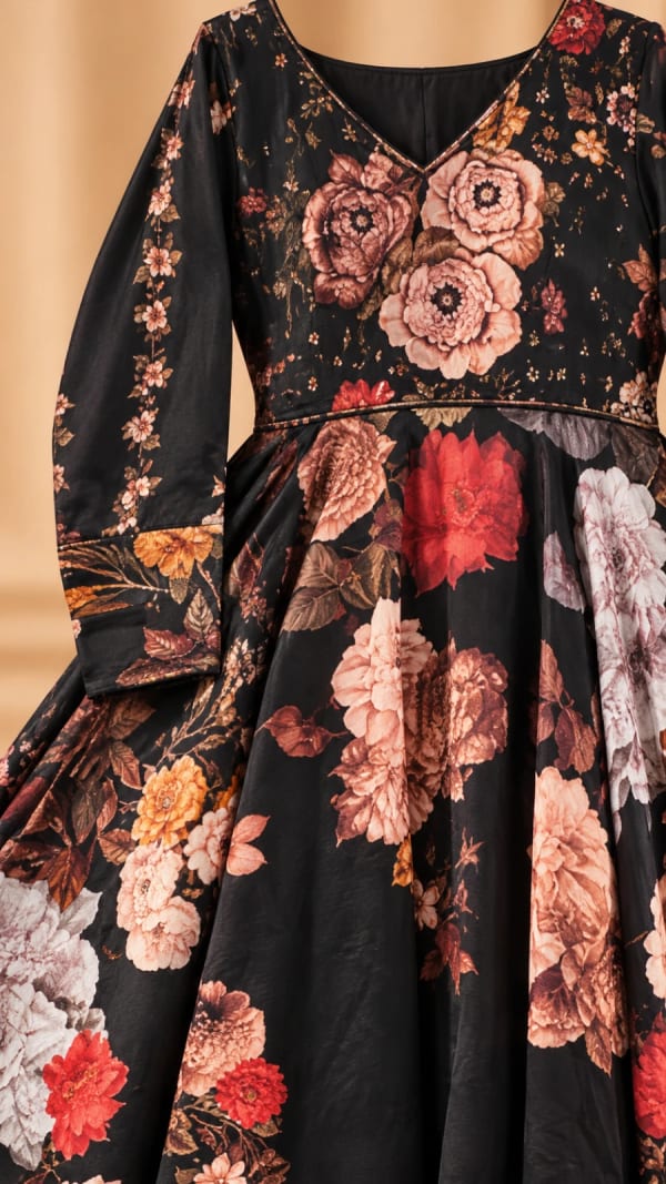 black floral gown — Gown