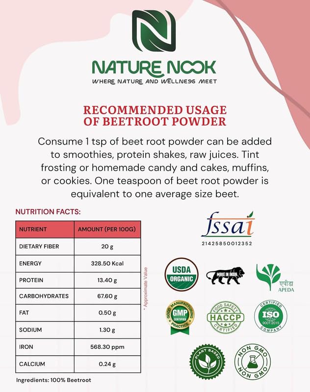 Organic Beetroot Powder (100g) thumbnail 3