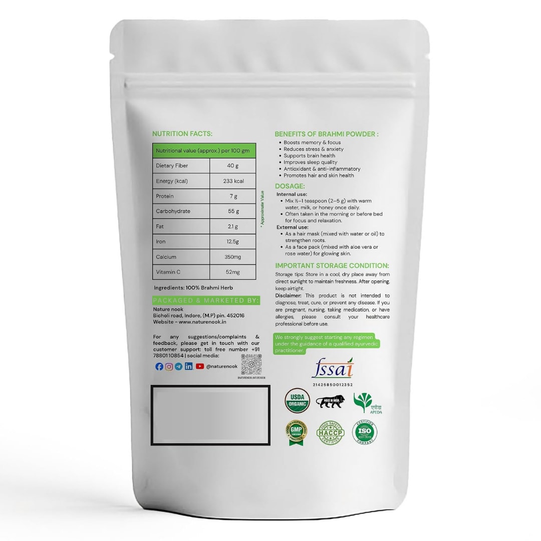 Brahmi Powder - 250g For Men & Women thumbnail 2