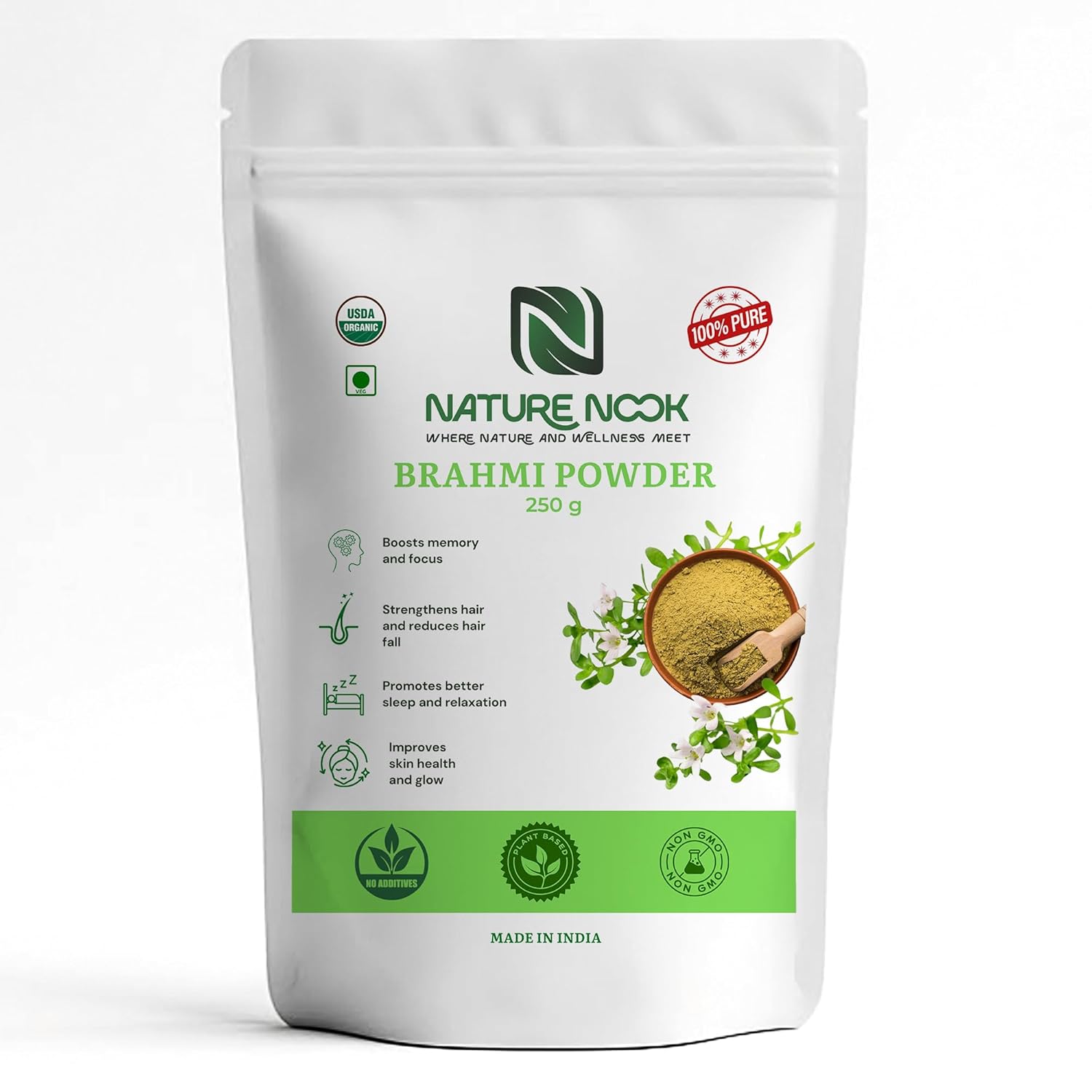 Brahmi Powder - 250g For Men & Women