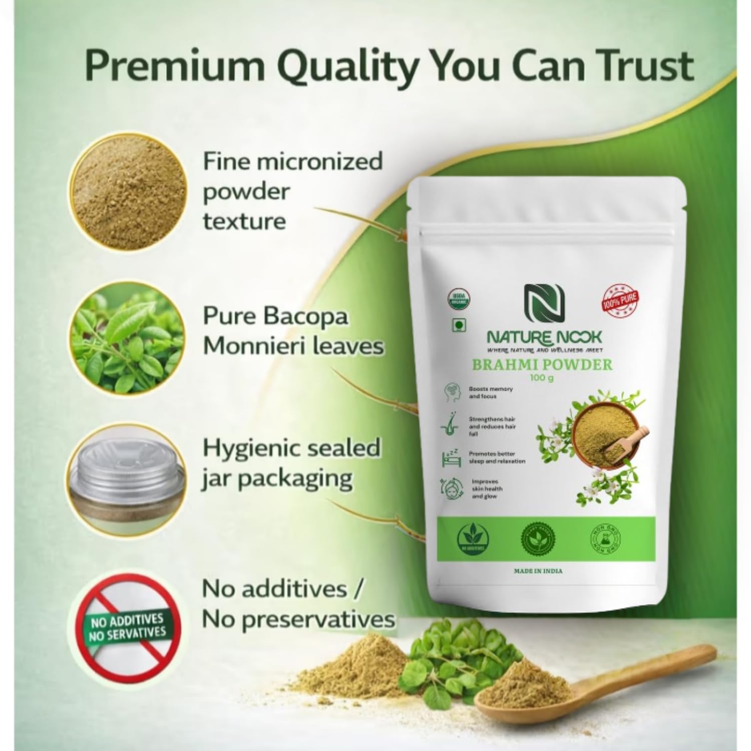 Brahmi Powder (100g) thumbnail 3