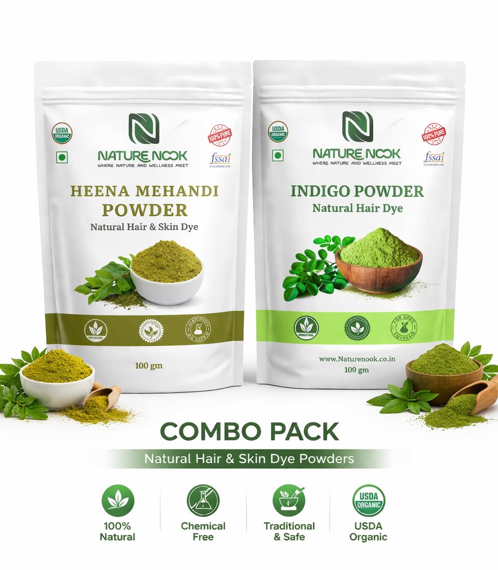 Henna Mehndi and Indigo Powder Combo for Natural Hair Coloring thumbnail 2