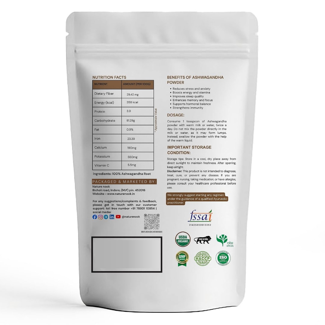Organic Ashwagandha Powder (100g) thumbnail 2