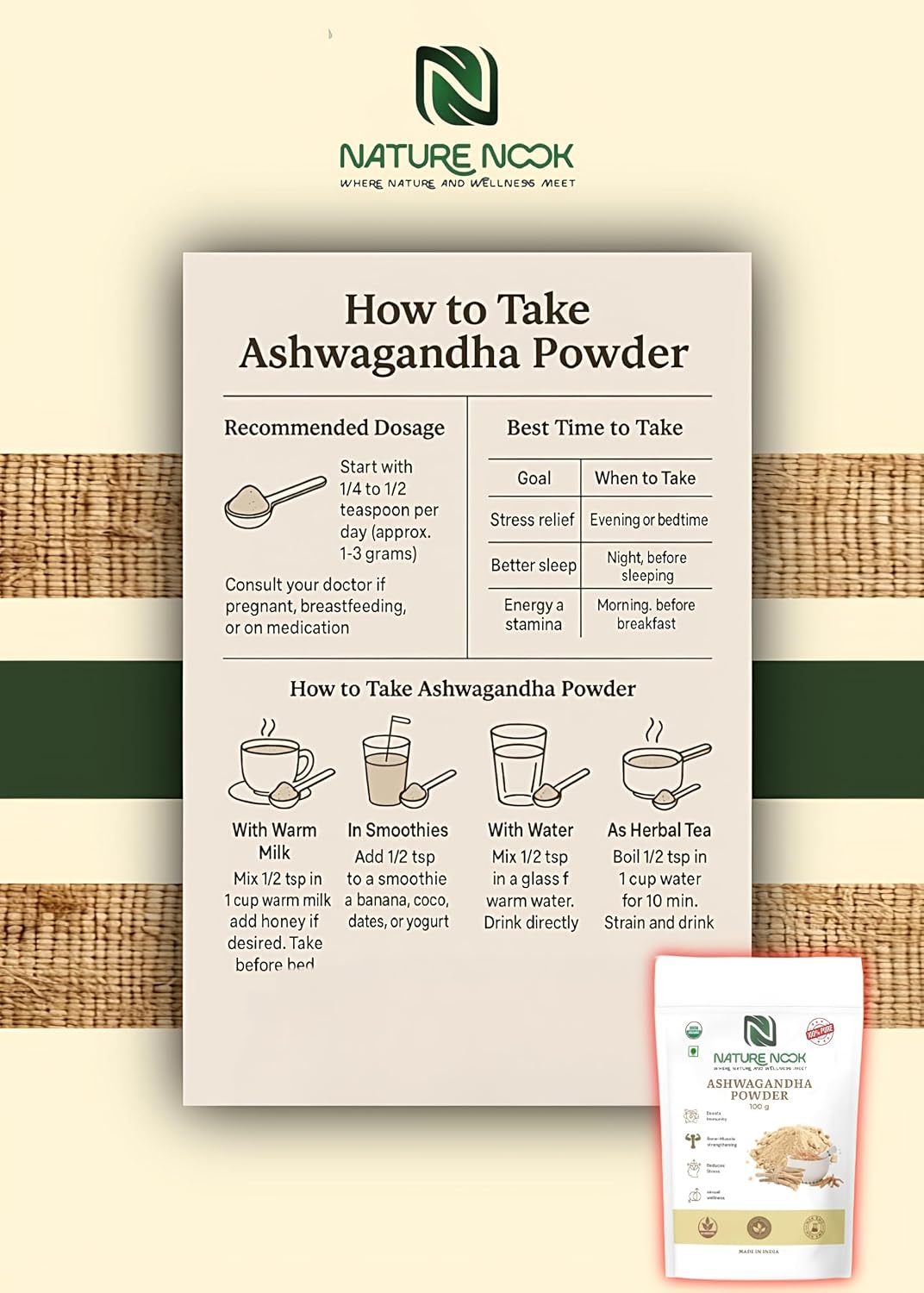 Organic Ashwagandha Powder (250g) thumbnail 3