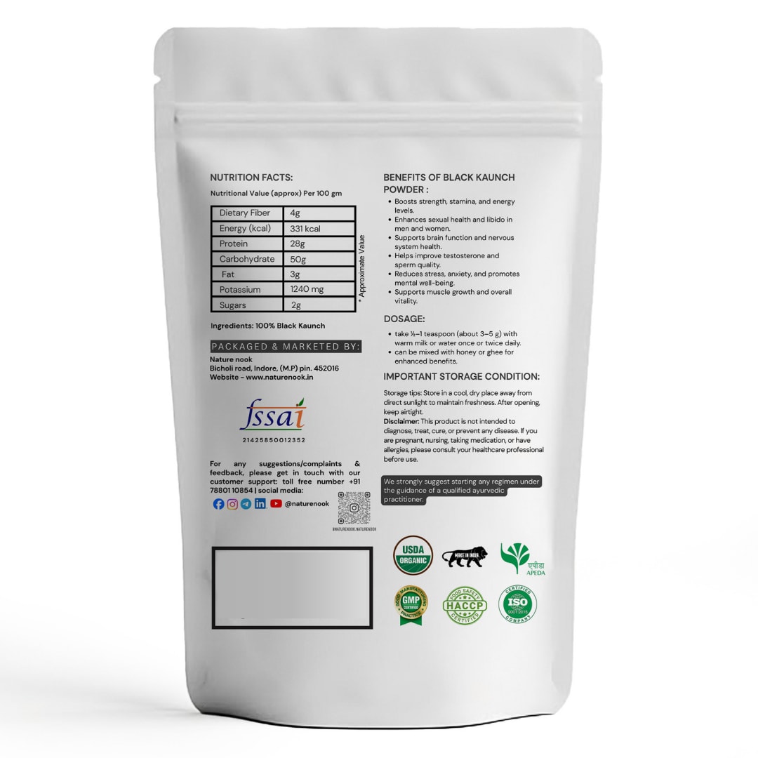 Organic Black Kaunch Beej Powder (100g) thumbnail 2