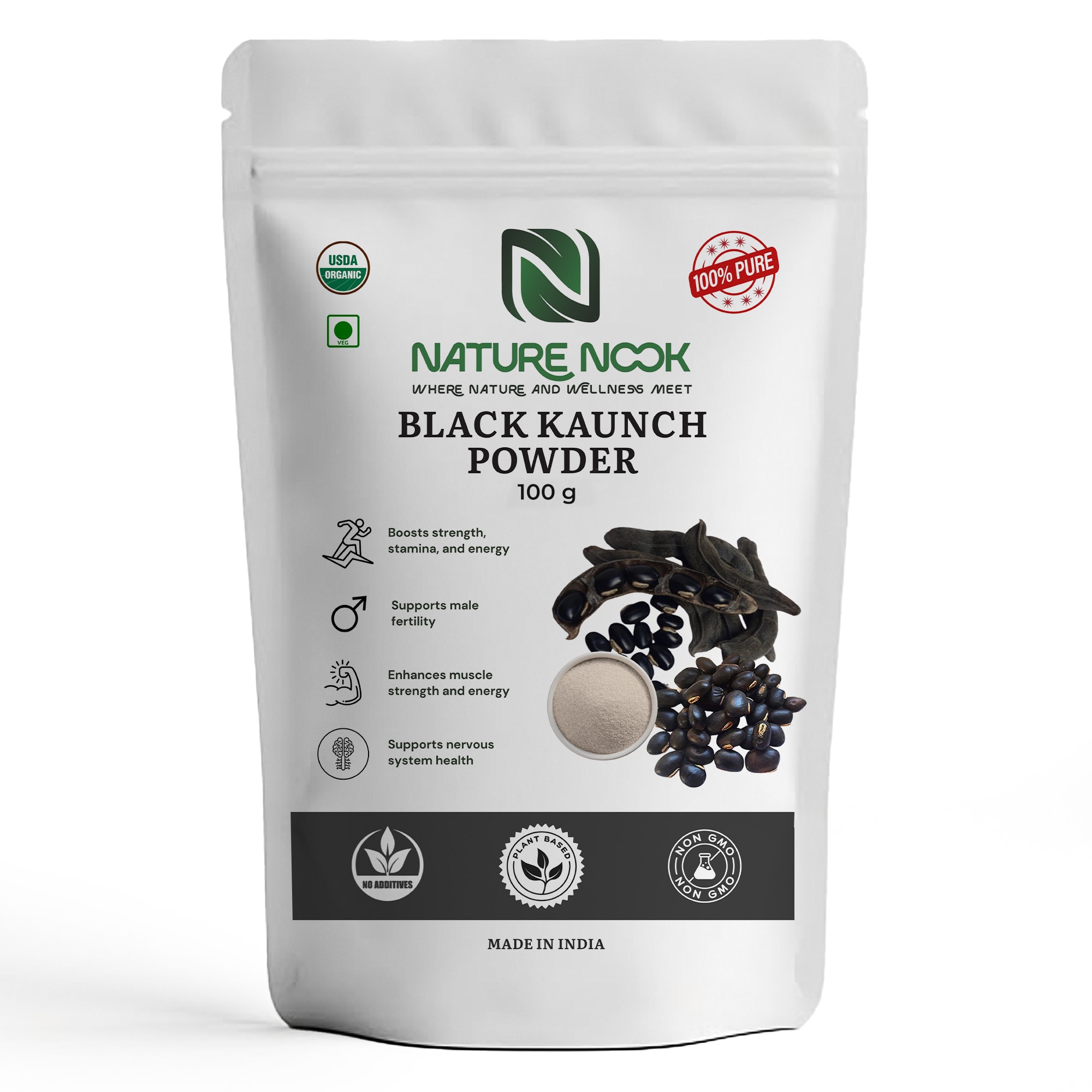 Organic Black Kaunch Beej Powder (100g)