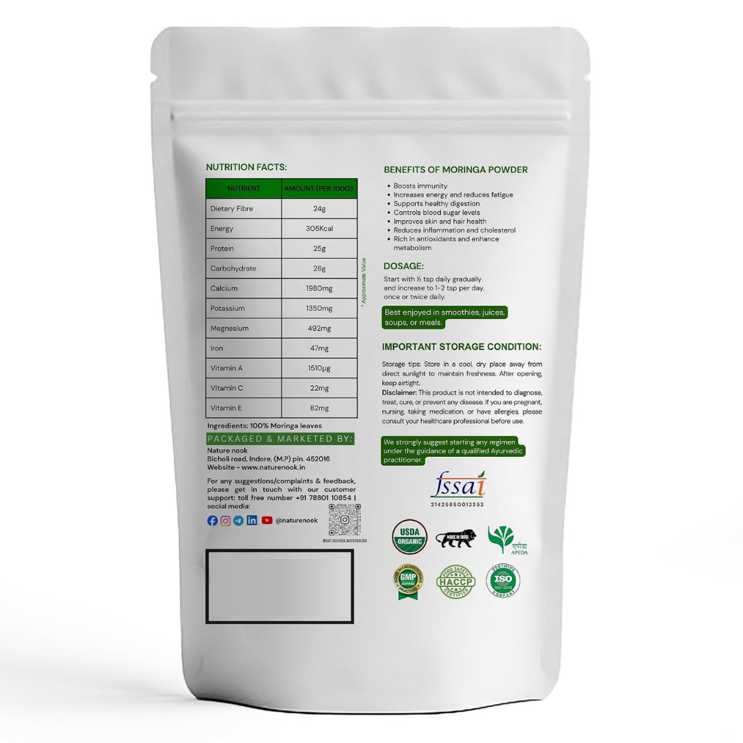 Organic Moringa Leaf Powder (100g) thumbnail 2