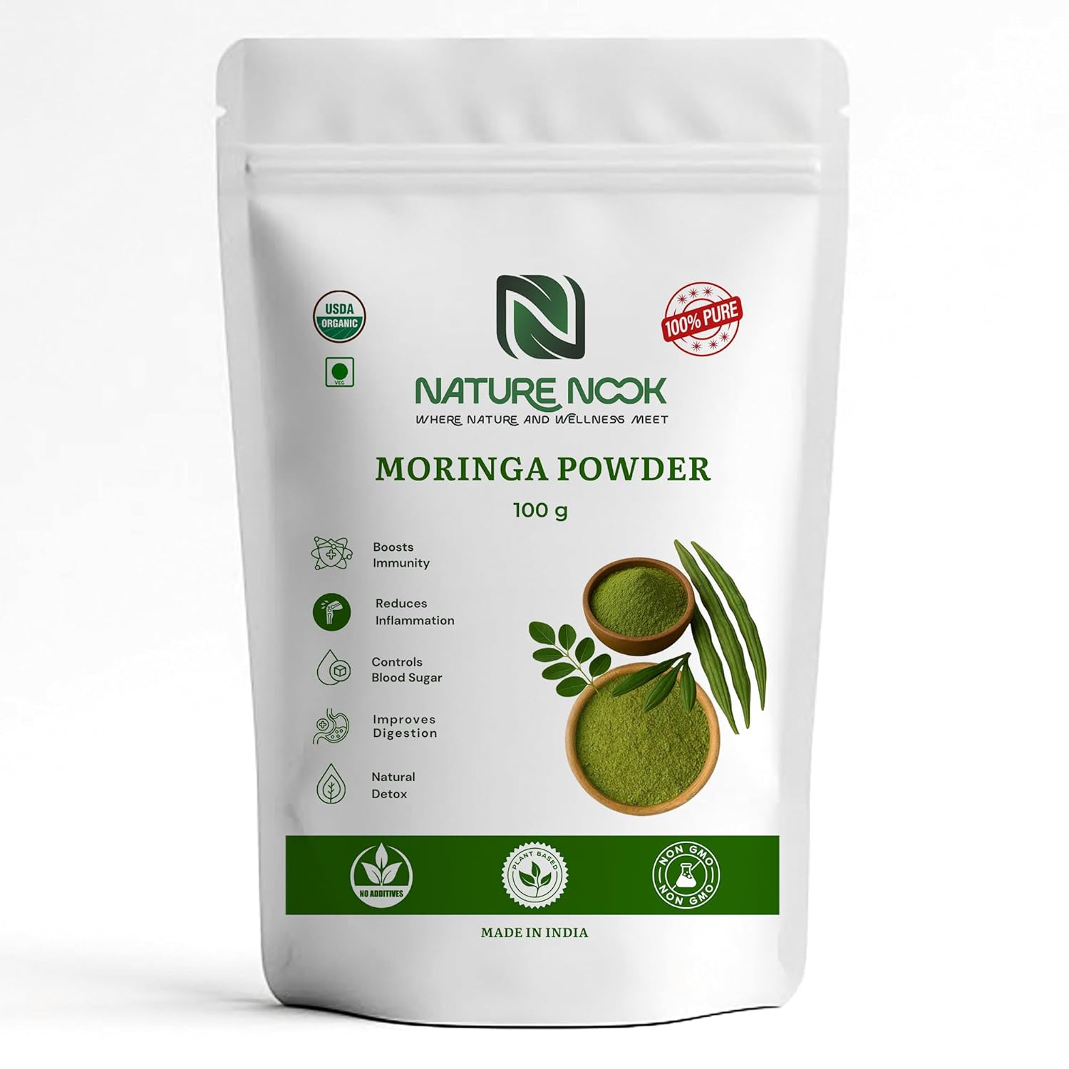 Organic Moringa Leaf Powder (100g)