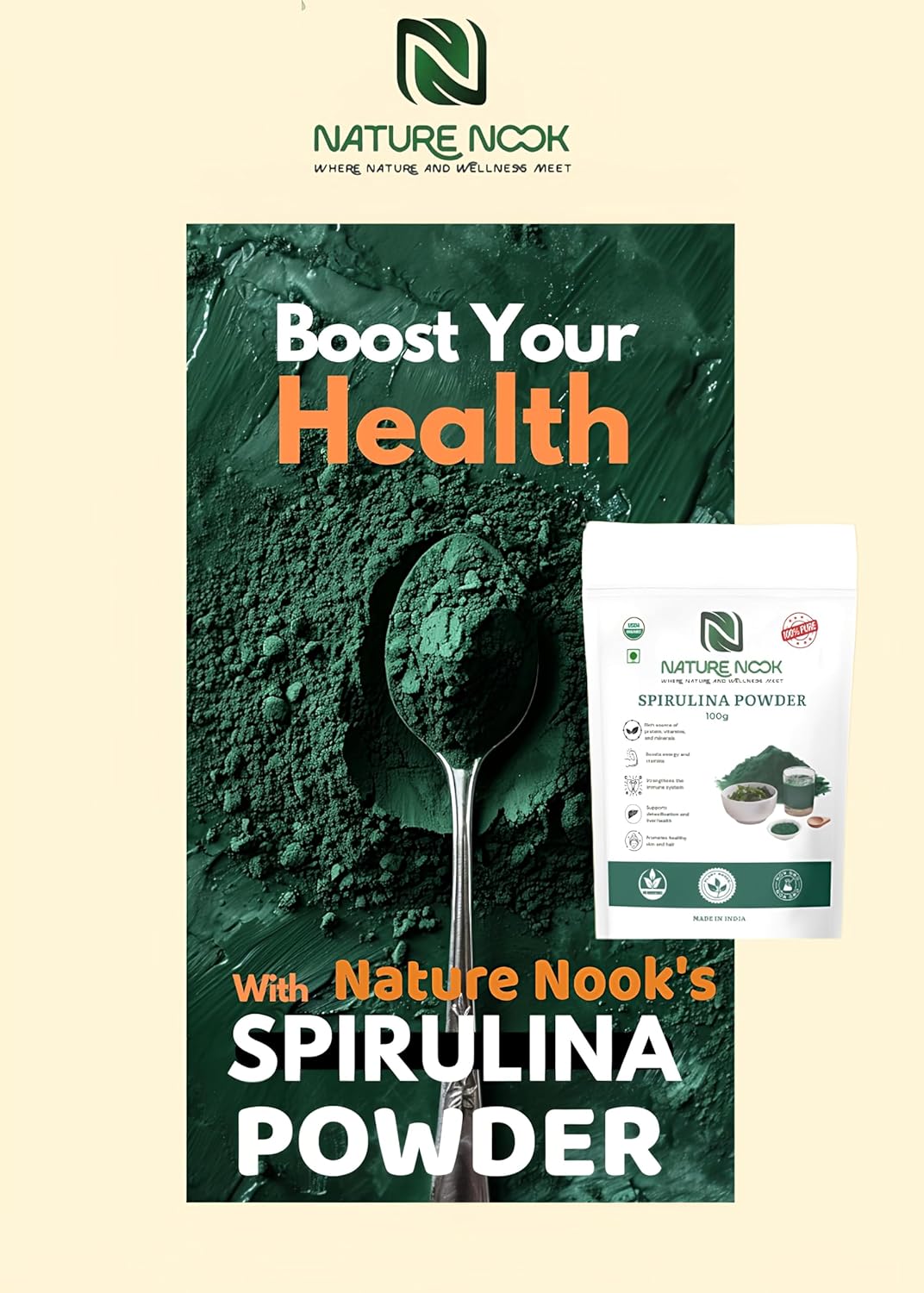 Organic Spirulina Powder (250g) thumbnail 3