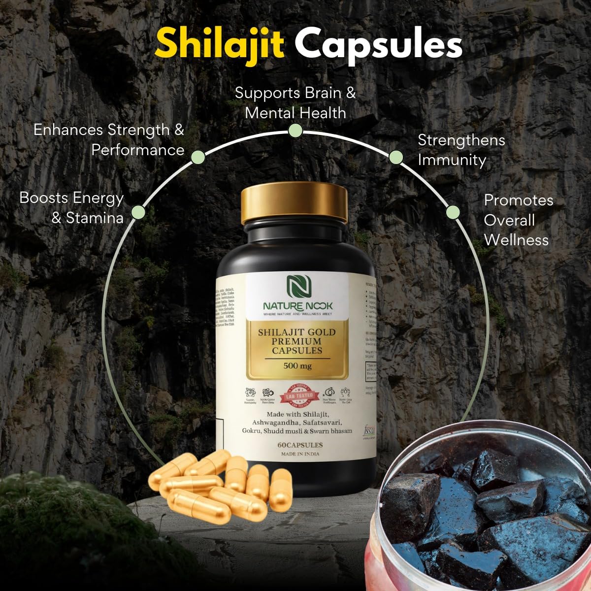 Shilajit Gold Capsules (500mg) thumbnail 2