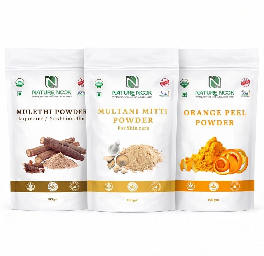 Skincare Powder Combo Mulethi Multani Orange Peel - Pack of 3