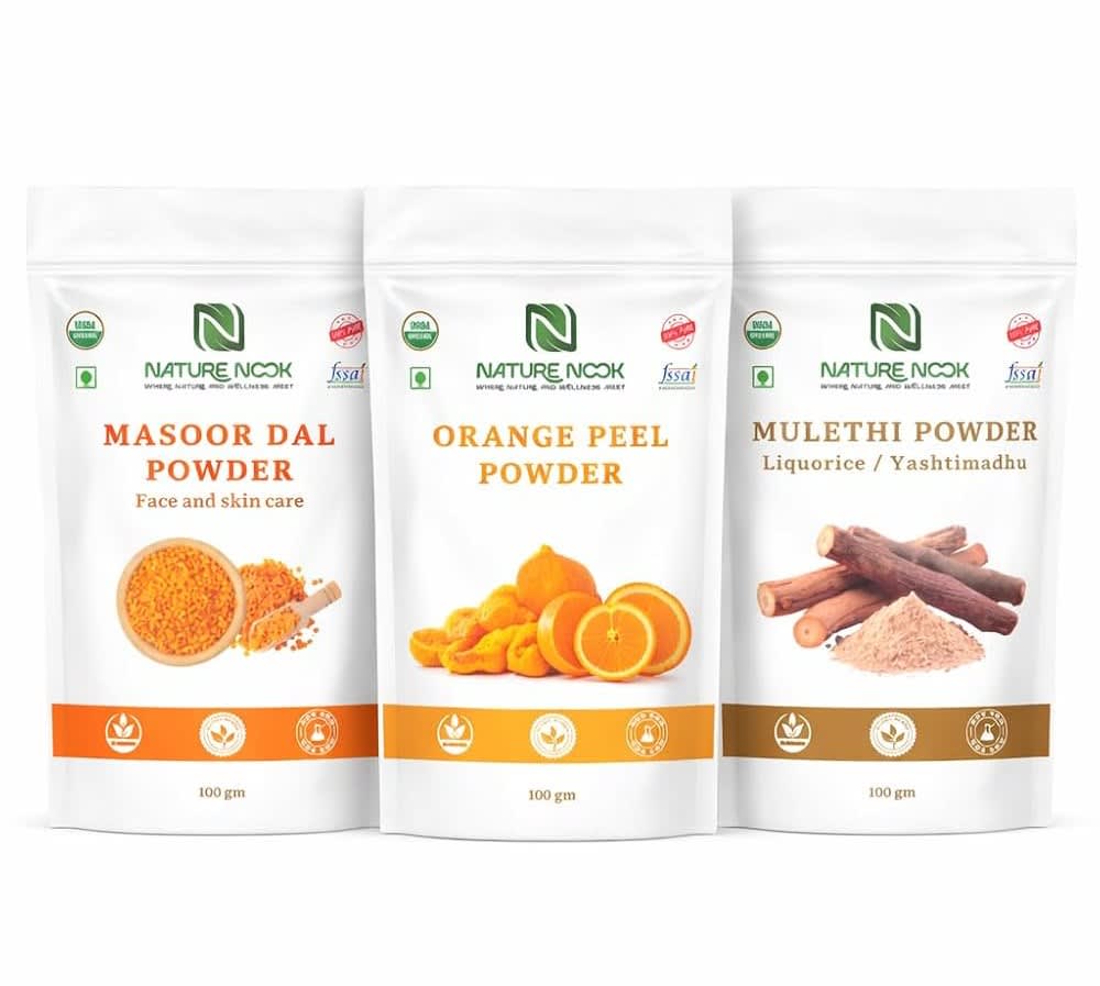 Skincare Powder Combo Masoor Dal Orange Peel Mulethi- Pack of 3