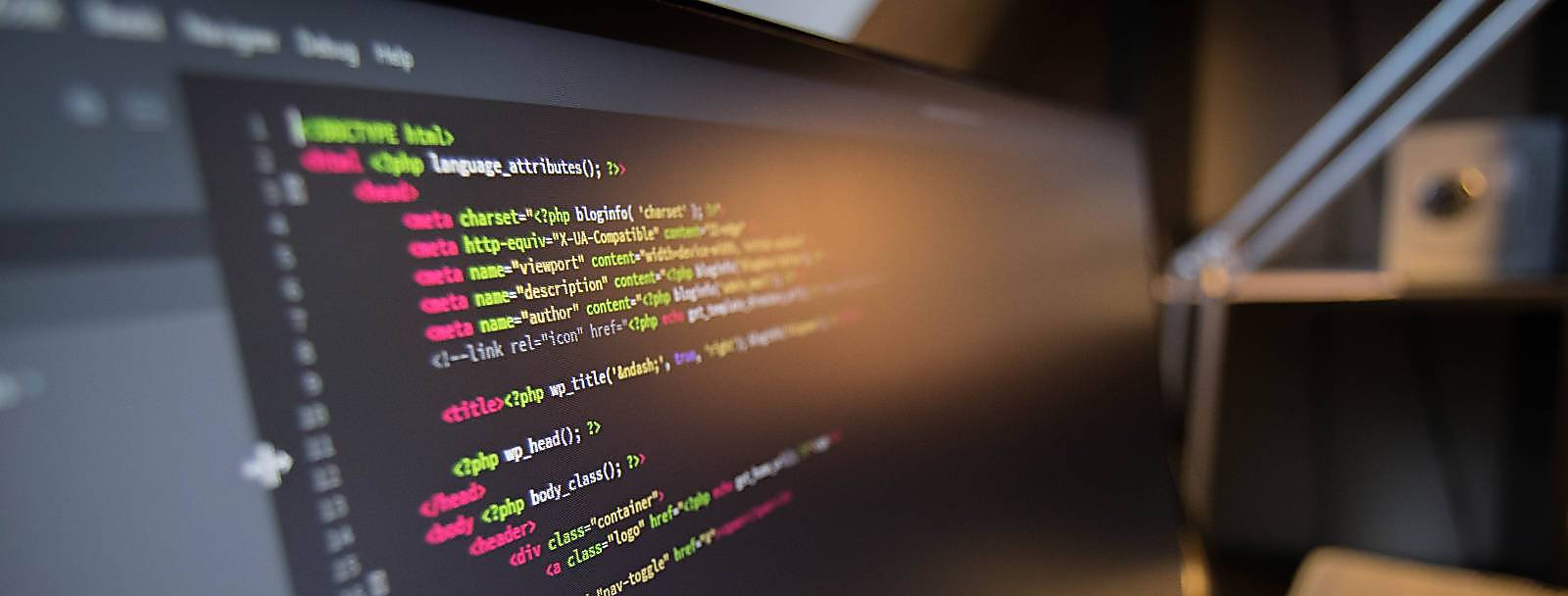 écran d'ordinateur affichant du code WordPress
