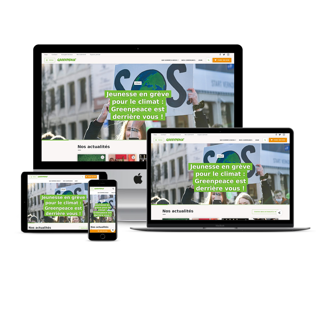 Le nouveau site web de Greenpeace