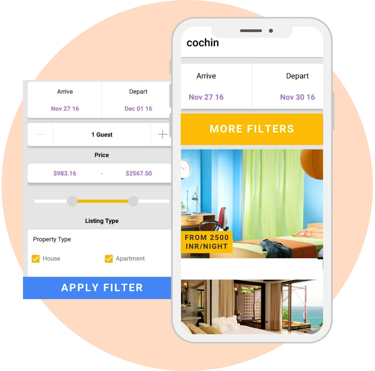 customer booking airbnb clone app